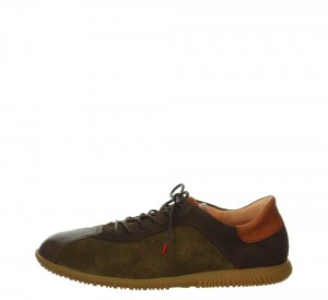 Think HAUKI Niedrige Sneaker Herren Olivgrün | SEM624897