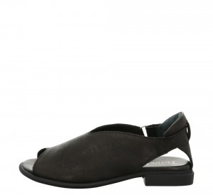 Think KAMAA Strap Sandalen Damen Schwarz | QLX429610