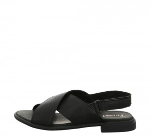 Think KAMAA Strap Sandalen Damen Schwarz | FPJ275693